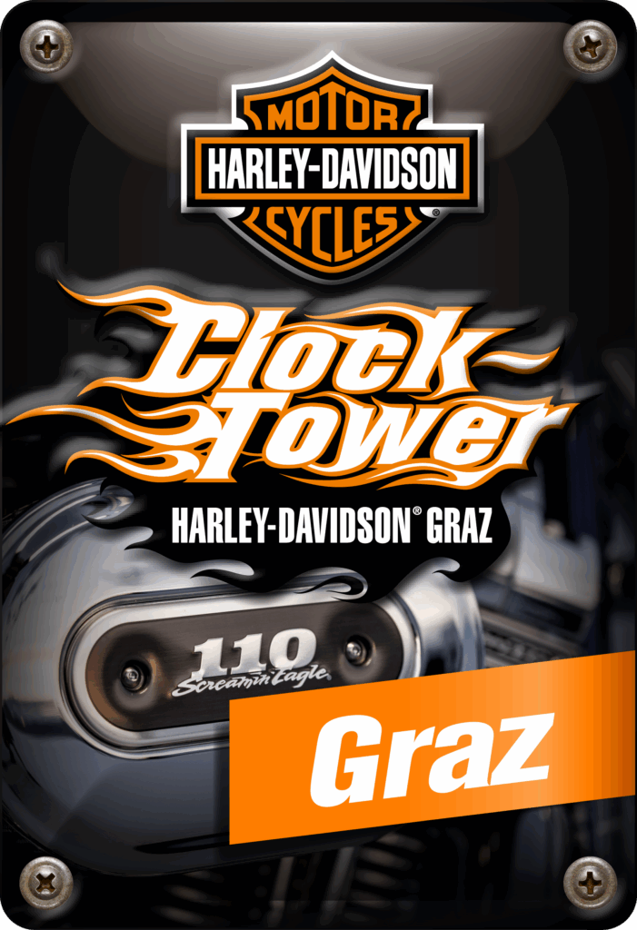 Vintage-Schild zu Harley-Davidson Graz